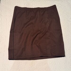 Brown Pinstripe Women's Skirt